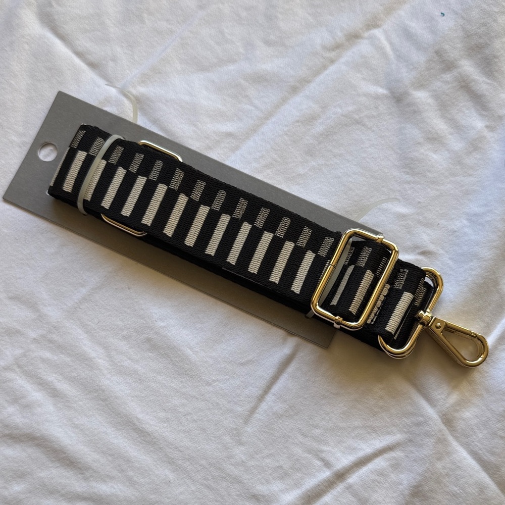 Black and White Striped handbag strap